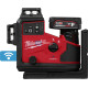 Zelený laser s automatickým zarovnáním 360° ve 3 rovinách MILWAUKEE M12 A3PLO-401C