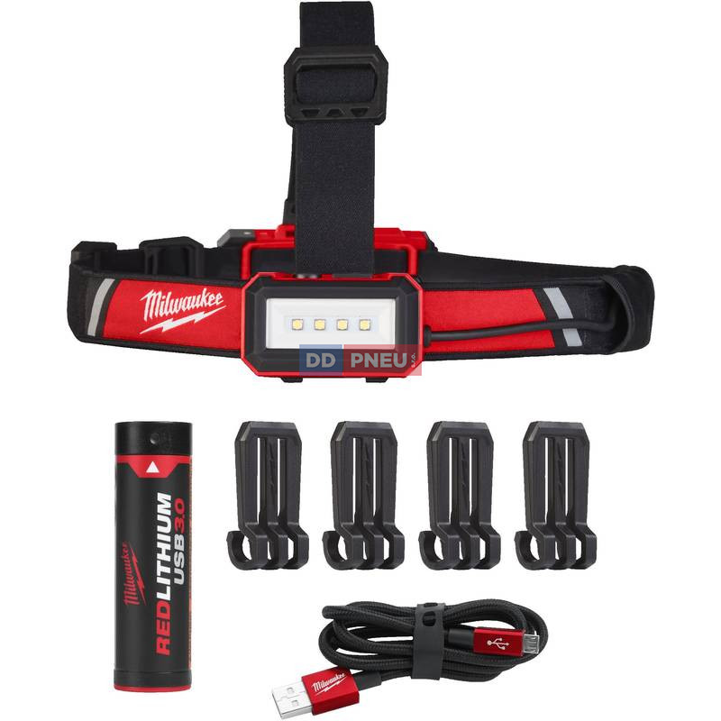 USB nabíjecí čelovka na přilbu Milwaukee L4 HLRP-301