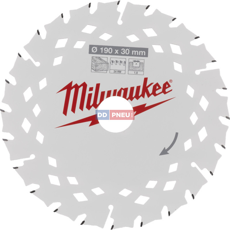 Pilový kotouč MILWAUKEE na dřevo 190x30x1.8 – 24 zubů