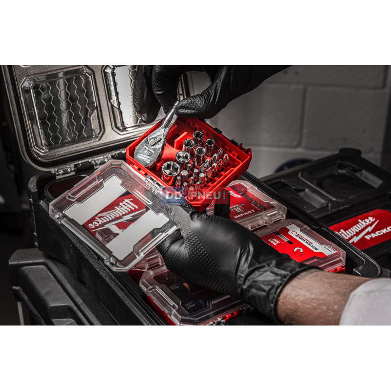 Sada 1/4“ Milwaukee s kompaktní ráčnou – 25ks