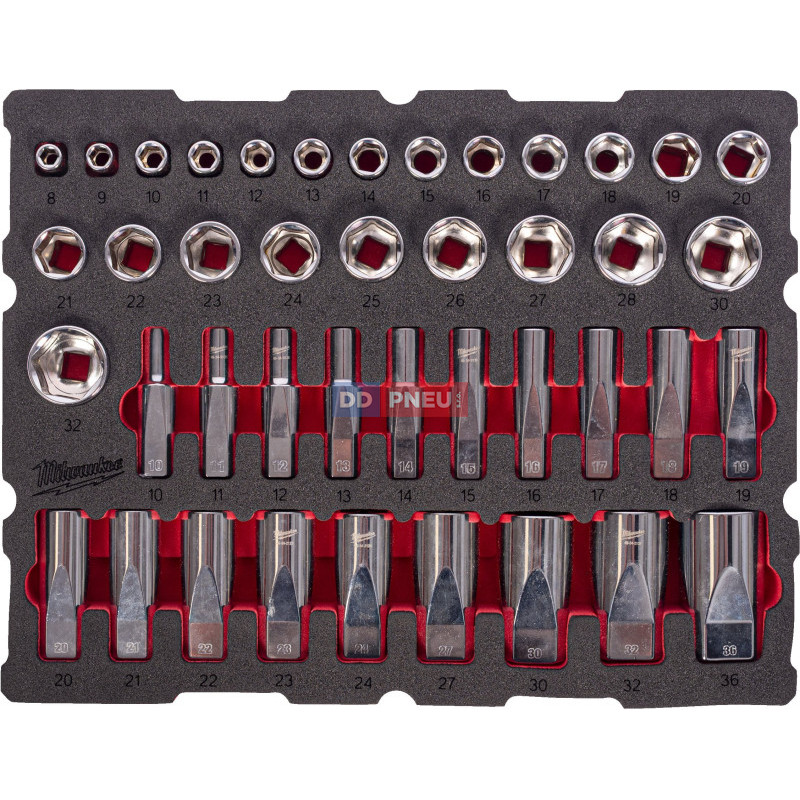 Pěnová vložka MILWAUKEE PACKOUT™ sada hlavic 1/2″ – 42 ks