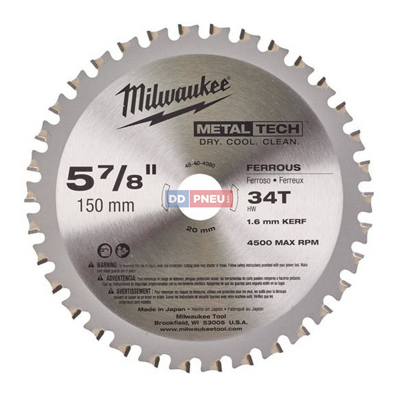 Pilový kotouč MILWAUKEE na kov 150x20x34