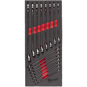 Pěnová vložka se sadou kombinovaných klíčů MILWAUKEE – 15 ks