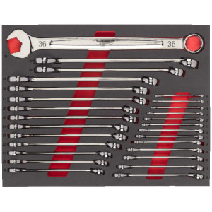 Pěnová vložka se sadou kombinovaných klíčů MILWAUKEE – 27 ks