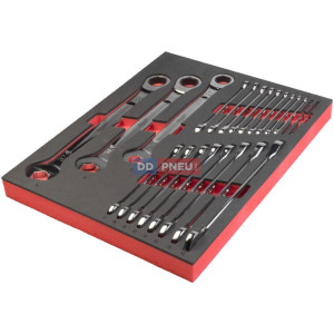 Pěnová vložka se sadou ráčnových kombinovaných klíčů MILWAUKEE – 22 ks