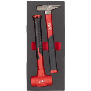 Pěnová vložka se zámečnickým kladivem 500g a paličkou bez zpětného rázu MILWAUKEE – 2ks