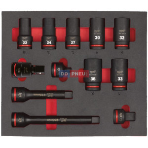 Pěnová vložka se sadou dlouhých průmyslových hlavic 3/4" MILWAUKEE – 12ks