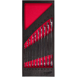 Pěnová vložka se sadou oboustranných vidlicových klíčů MILWAUKEE – 10 ks