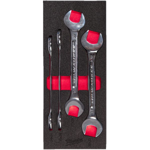 Pěnová vložka se sadou oboustranných vidlicových klíčů MILWAUKEE – 4 ks