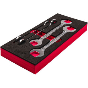 Pěnová vložka se sadou oboustranných vidlicových klíčů MILWAUKEE – 4 ks