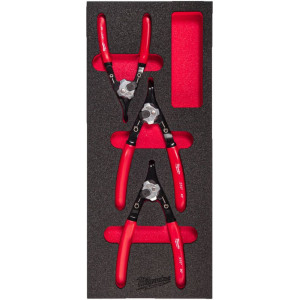 Pěnová vložka se sadou kleští na pojistné kroužky MILWAUKEE – 4ks