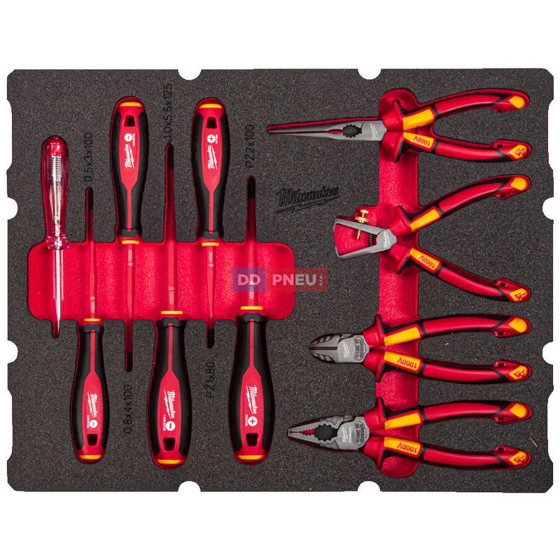 Pěnová vložka MILWAUKEE PACKOUT™ s elektrikářskou sadou – 9 ks