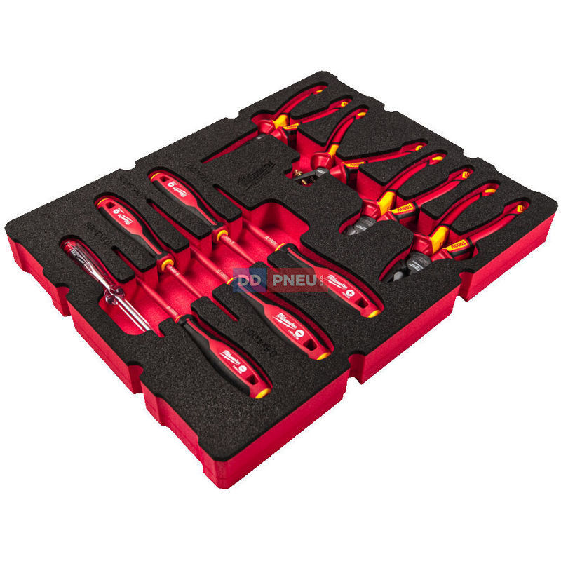 Pěnová vložka MILWAUKEE PACKOUT™ s elektrikářskou sadou – 9 ks