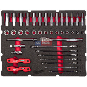 Pěnová vložka MILWAUKEE PACKOUT™ s ráčnou a sadou klíčů – 55 ks