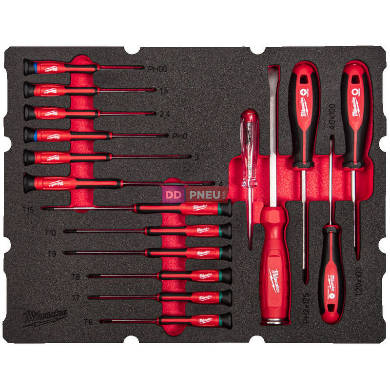 Pěnová vložka MILWAUKEE PACKOUT™ sada šroubováků – 17 ks