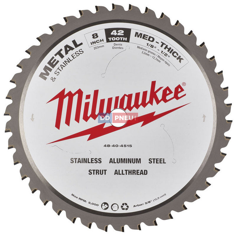 Pilový kotouč MILWAUKEE na kov CSB P M 203x5/8x1.8x42