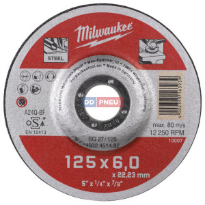 MILWAUKEE brusný kotouč na kov pro stavaře SG 27/125 MILWAUKEE brusný kotouč na kov pro stavaře SG 27/125