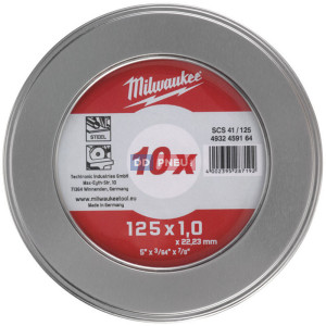 MILWAUKEE sada řezných kotoučů na tenký kov PRO+ SCS 41/125 – 10ks MILWAUKEE sada řezných kotoučů na tenký kov PRO+ SCS 41/125 – 10ks
