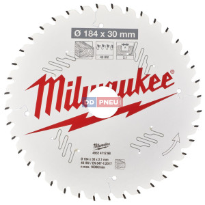 Pilový kotouč MILWAUKEE na dřevo 184x30 – 40 zubů  Pilový kotouč MILWAUKEE na dřevo 184x30 – 40 zubů