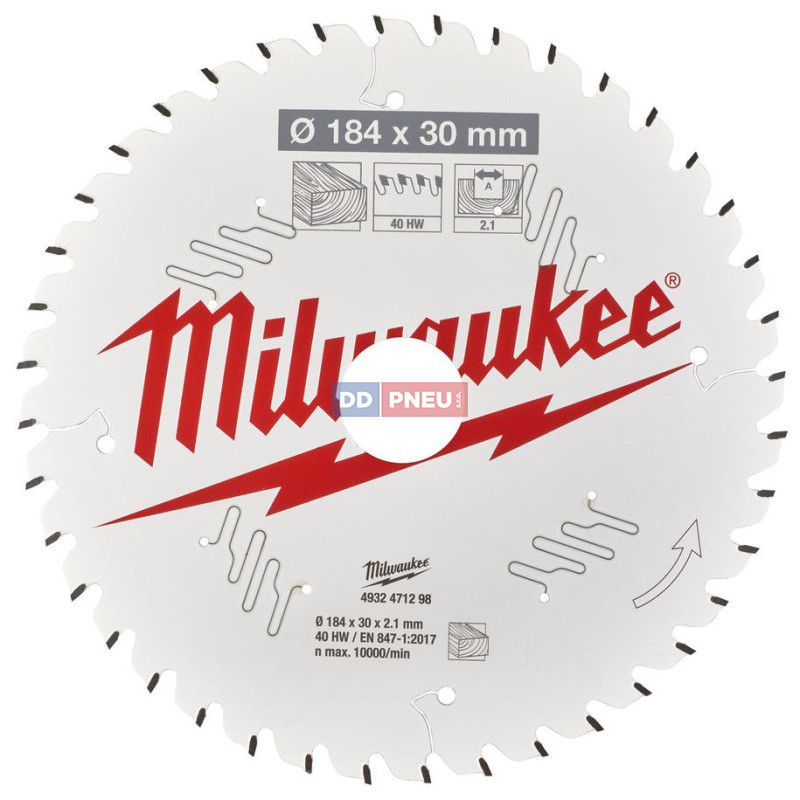 Pilový kotouč MILWAUKEE na dřevo 184x30 – 40 zubů