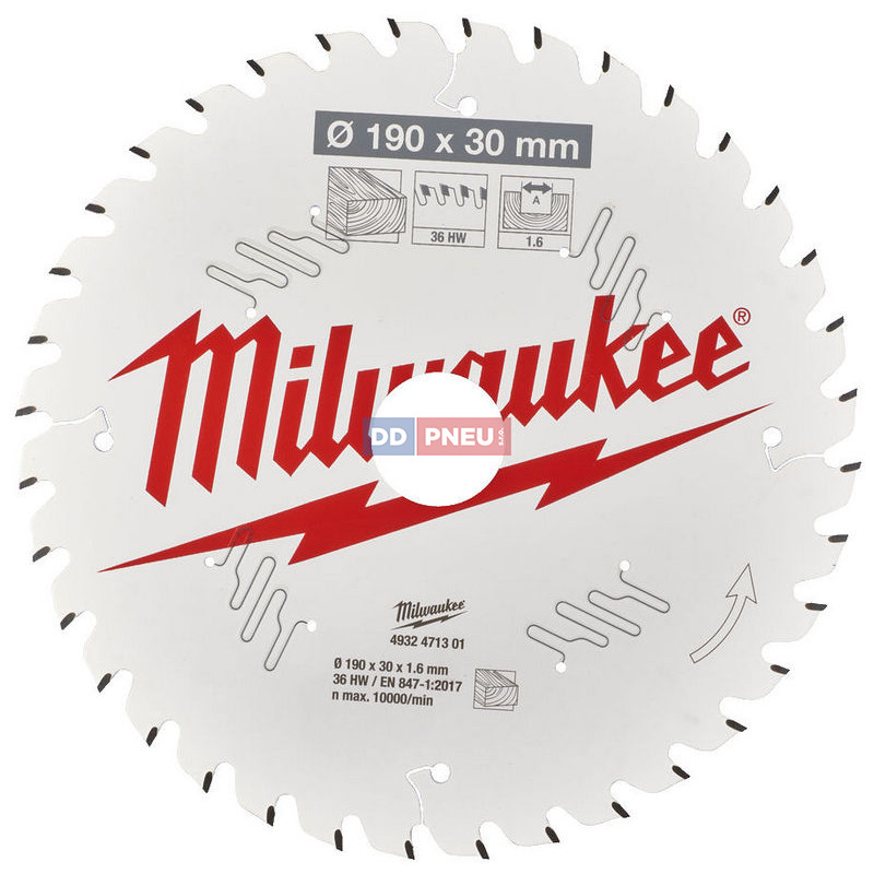Pilový kotouč MILWAUKEE na dřevo 190x30 – 36 zubů