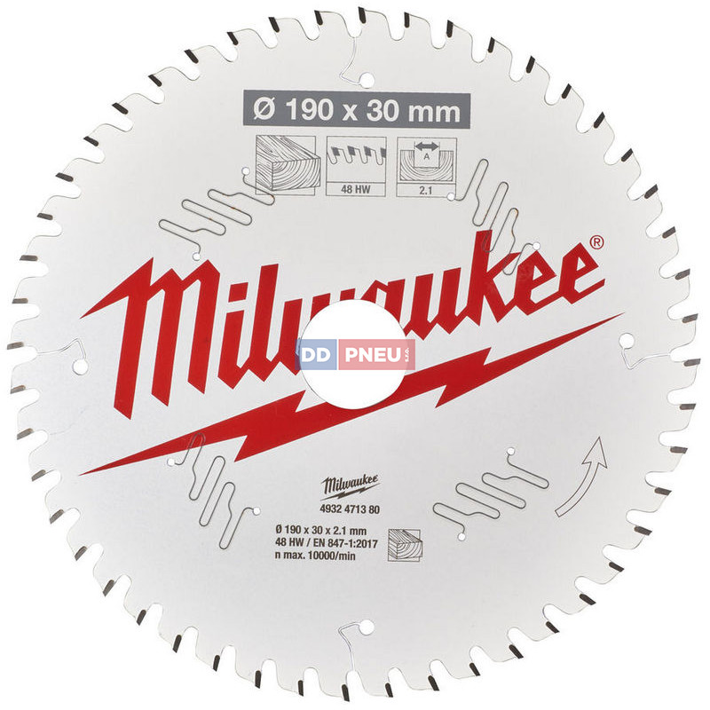Pilový kotouč MILWAUKEE na dřevo 190x30 – 48 zubů