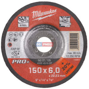 MILWAUKEE brusný kotouč na kov PRO+ SG 27/150 MILWAUKEE brusný kotouč na kov PRO+ SG 27/150