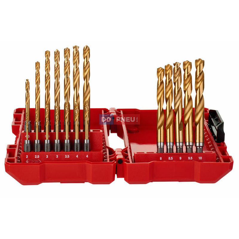 Sada vrtáků do kovu MILWAUKEE RED HEX HSS-G TiN – 19 ks