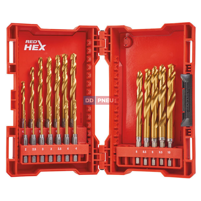 Sada vrtáků do kovu MILWAUKEE RED HEX HSS-G TiN – 19 ks | DD PNEU