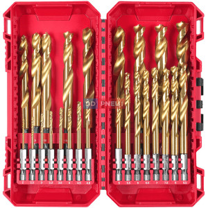 Sada vrtáků do kovu MILWAUKEE RED HEX HSS-G TiN – 25 ks
