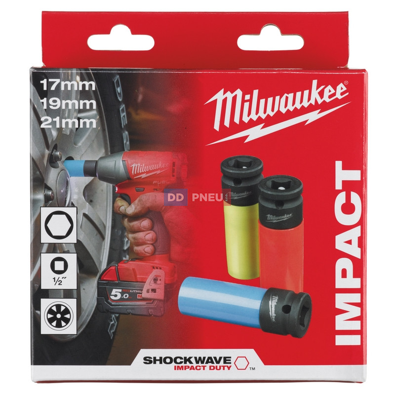 Sada 1/2" ořechů v plastu MILWAUKEE – velikost 17,19,21mm