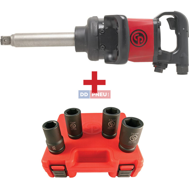 Pneumatický rázový utahovák 1" Chicago Pneumatic CP7782-6 + sada 4ks nástrčných klíčů 1'' SS814D