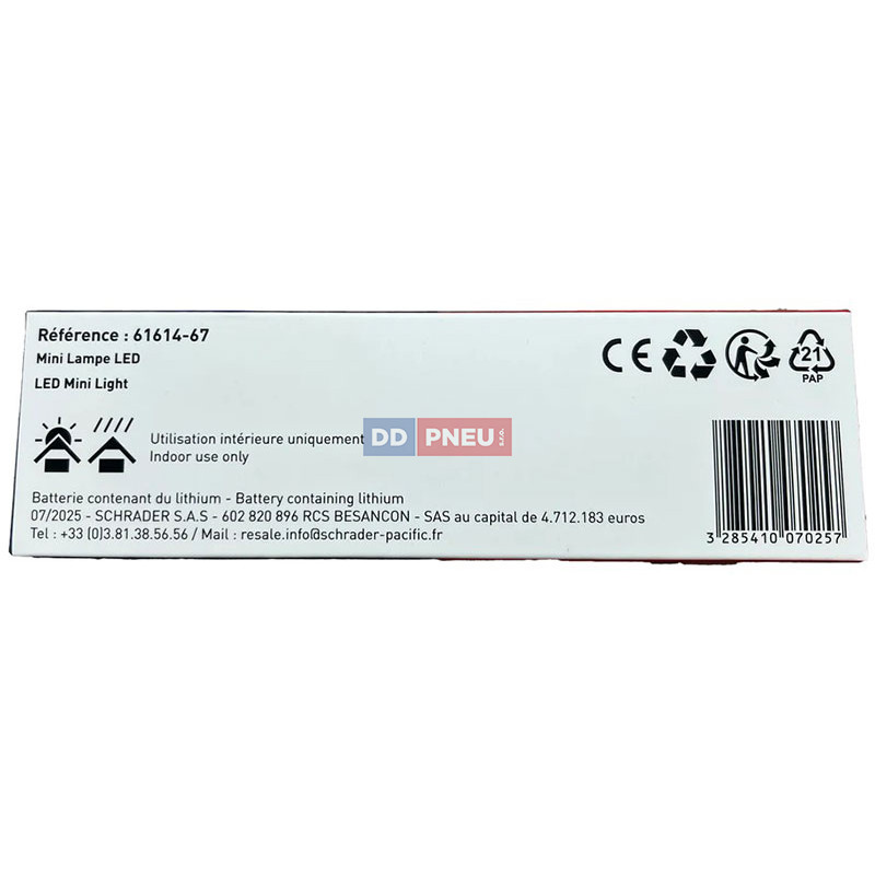 Mini LED světlo Schrader