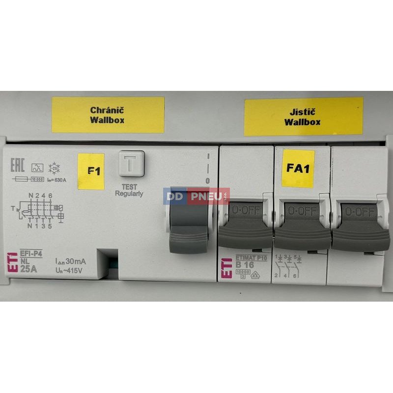 Podružný rozvaděč pro wallboxy 22kW
