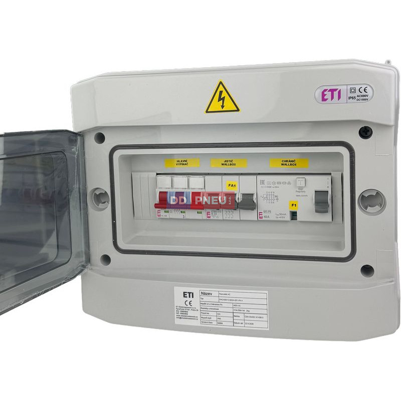 Podružný rozvaděč pro wallboxy 22 kW