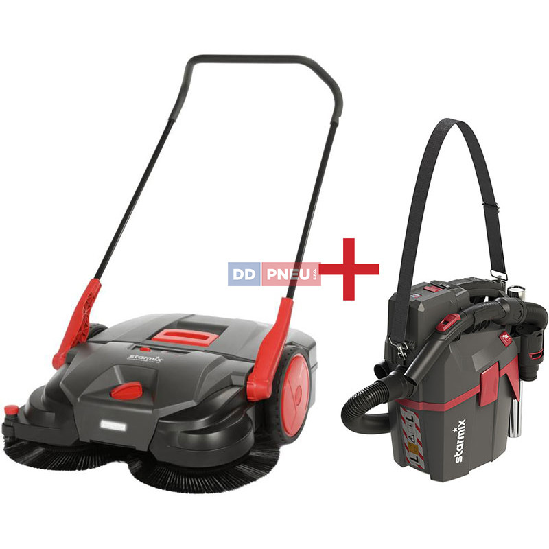 Starmix PROMO – zametací stroj DUROSWEEP 77 PRO 18V + Mokro-suchý vysavač SMART L 18V