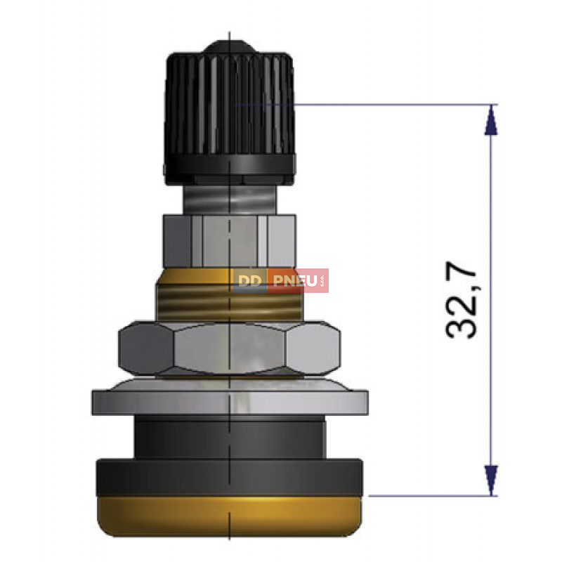Krátký kovový vodní bezdušový ventil – díra 16mm