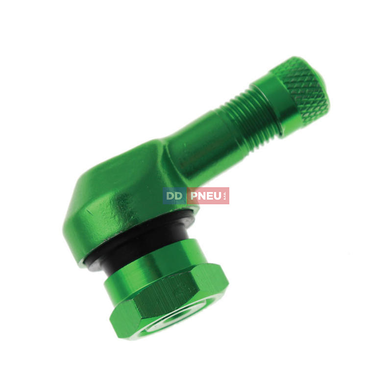 ALU ventil zelený pro motocykly – díra 11,5 mm