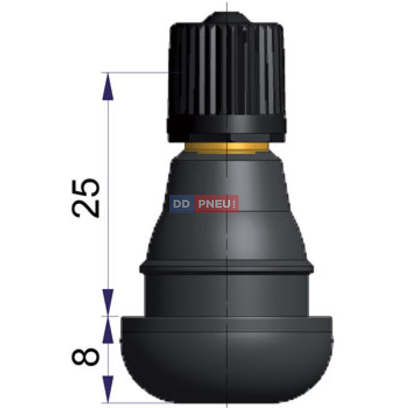 TR 412 – bezdušový moto ventil Schrader, délka 25mm