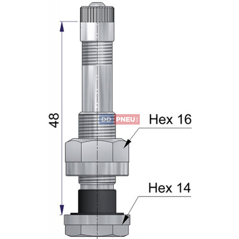 Bezdušový ventil Alcoa 54 MS-00N – pro nákladní ALU disky