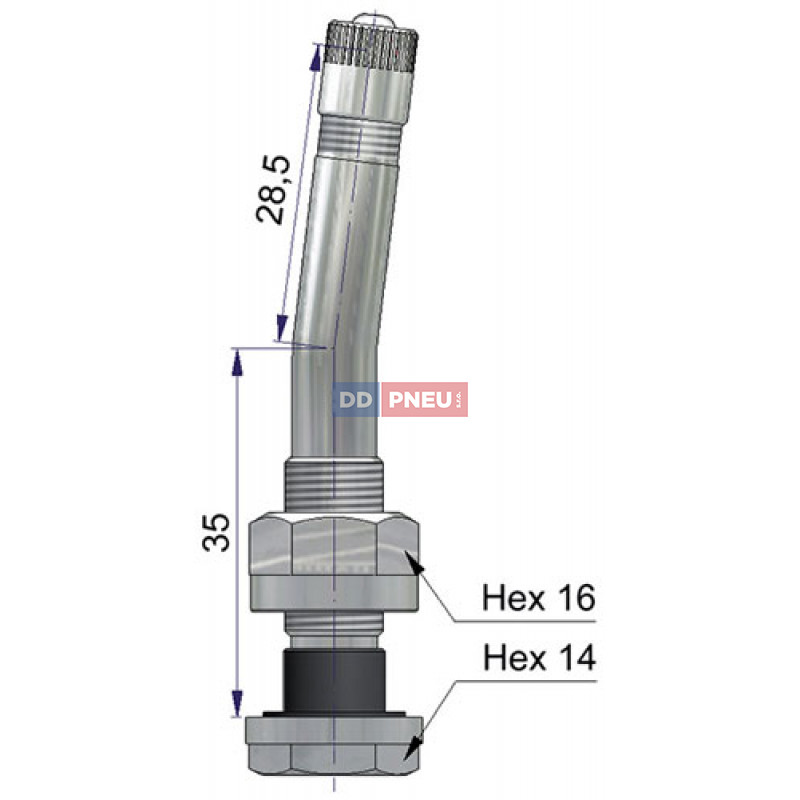 Bezdušový ventil Alcoa 70 MS-07N2 – pro nákladní ALU disky