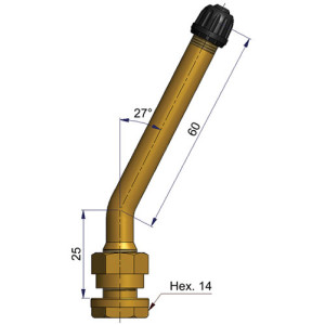 Bezdušový ventil V528 – díra 9,7mm, délka 85mm Bezdušový ventil V528 – díra 9,7mm, délka 85mm