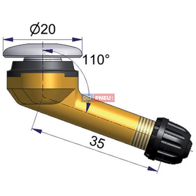 Bezdušový ventil Scania – díra 16mm