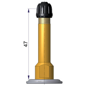 Dušový ventil typ Michelin – šroubovaný na patku, rovný, délka 50mm Dušový ventil typ Michelin – šroubovaný na patku, rovný, délka 50mm