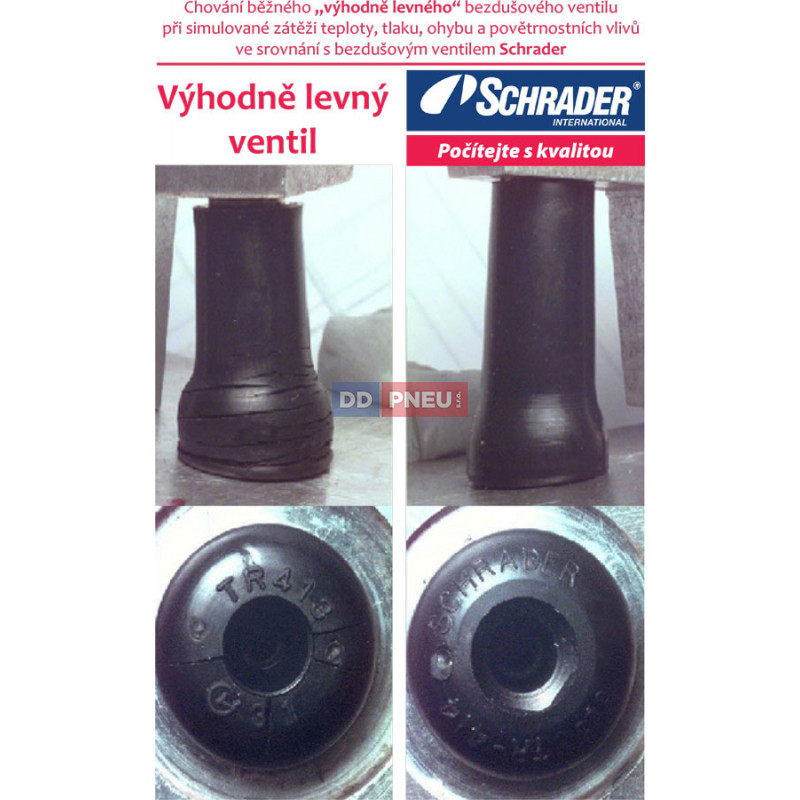 Bezdušový ventil pro dodávky Schrader – délka 35mm