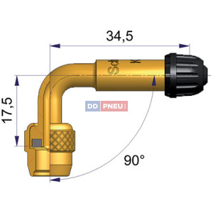 Kovové prodloužení ventilu zahnuté 90° Kovové prodloužení ventilu zahnuté 90°