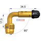 Kovové prodloužení ventilu zahnuté 90°
