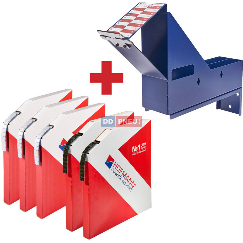 Balíček samolepicího závaží 355 v kotouči HOFMANN 3+2 s pracovní stanicí na zeď SPEEDCUT