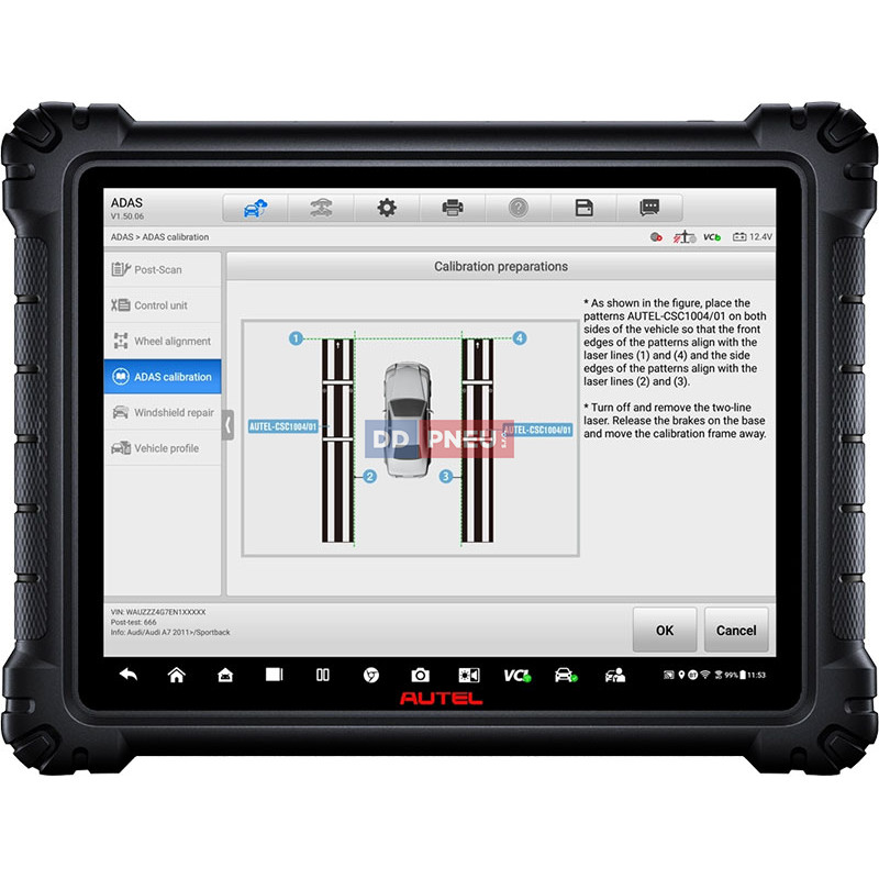 Automatická kalibrace ADAS Autel MaxiSYS IA1000 FULL KIT PLUS s digitálními terči