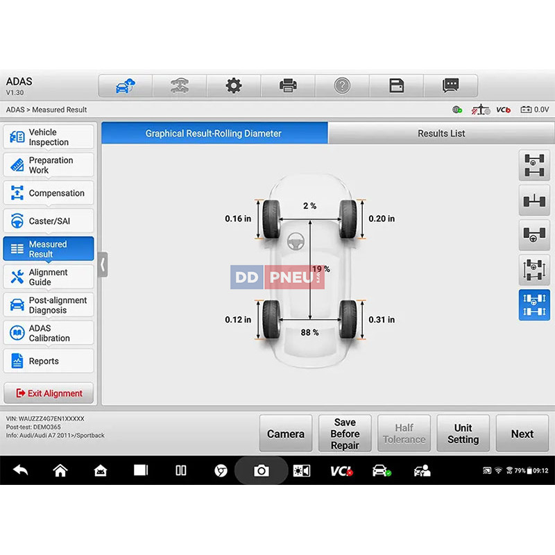 Automatická kalibrace ADAS Autel MaxiSYS IA900WA FULL KIT PLUS – uchycení na disk